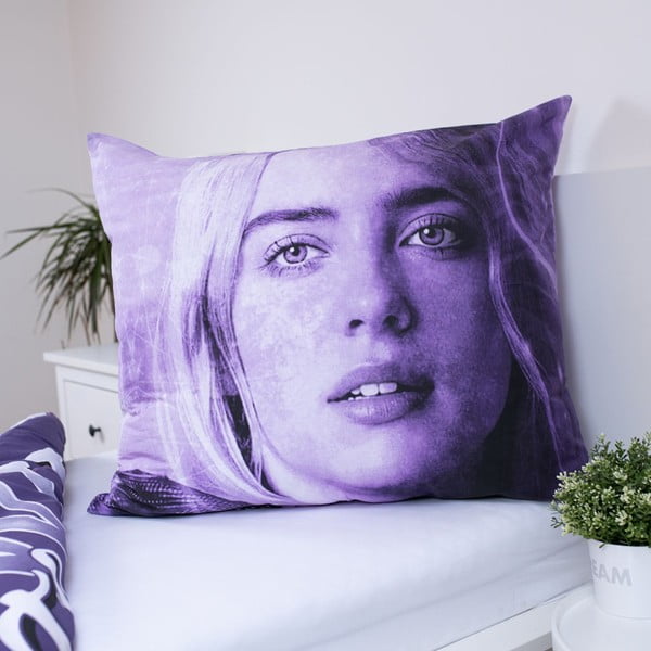 Violeta vienguļamā kokvilnas bērnu gultas veļa 200x140 cm Billie Eilish – Jerry Fabrics-image-3