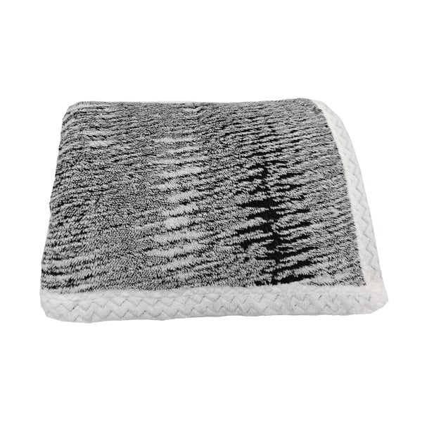 Melns pleds no Sherpa flīsa 150x200 cm Marble – My House