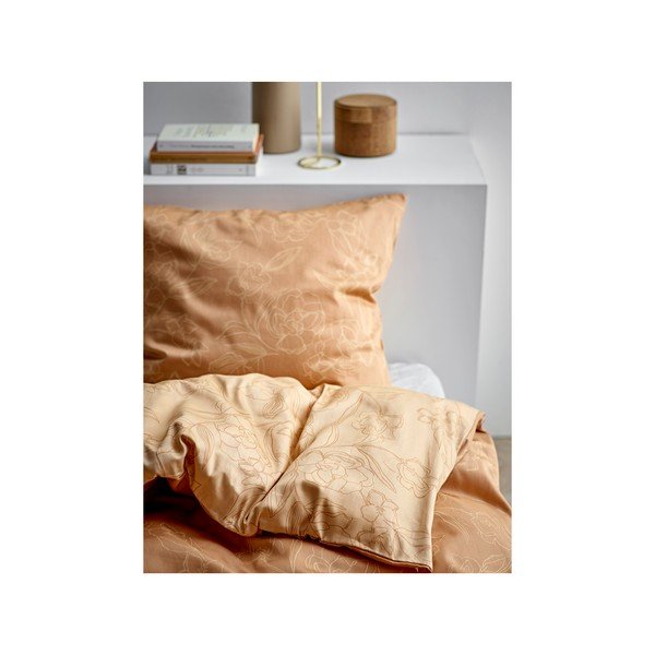 Oranža organiskās kokvilnas satīna gultas veļa Södahl Infinity, 140 x 200-image-1