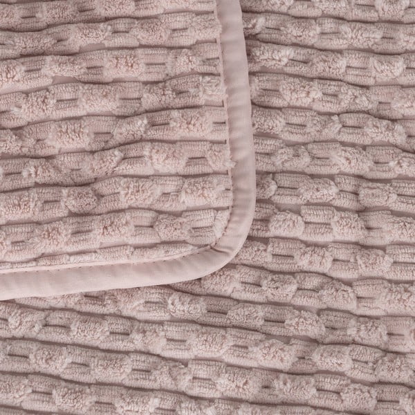 Rozā stepēts gultas pārklājs 180x260 cm – Ixia-image-1