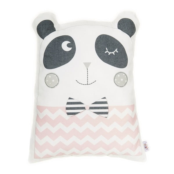 Rozā bērnu spilvens ar kokvilnu Mike & Co. NEW YORK Pillow Toy Panda, 25 x 36 cm