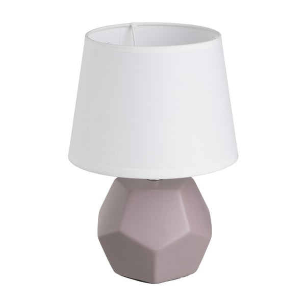 Pelēka keramikas galda lampa ar auduma abažūru (augstums 26 cm) – Casa Selección