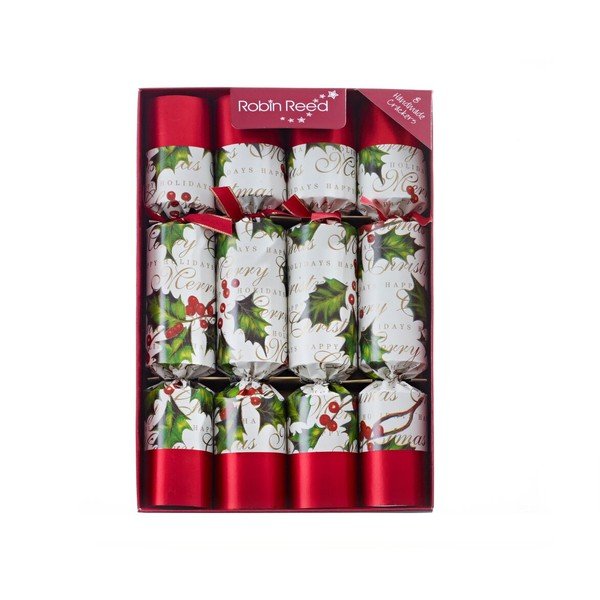 8 Robin Reed Bow & Berries Ziemassvētku krekeru komplekts
