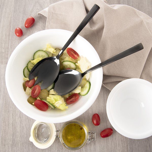 Nerūsējošā tērauda galda piederumi salātiem Black – Orion-image-2