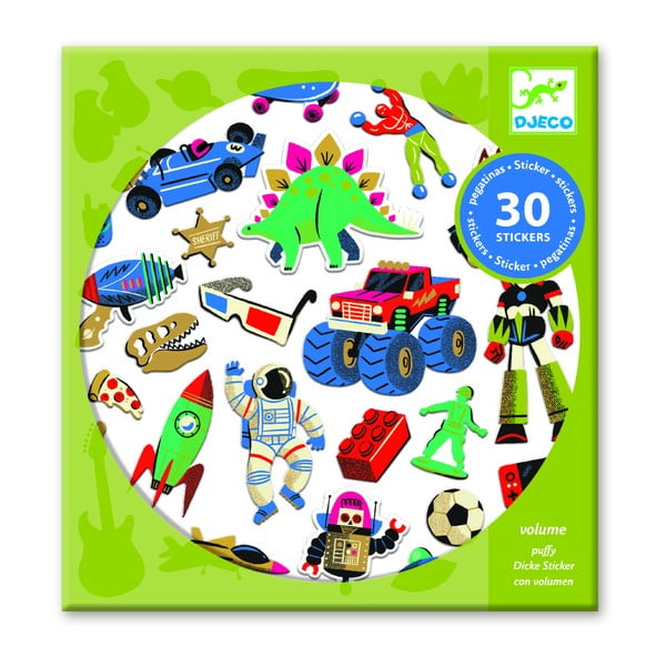 30 uzlīmju komplekts Djeco Retro Toys