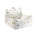 Balts bērnu sēžammaiss no buklē/šenila auduma Terrazzo Chair – Wigiwama