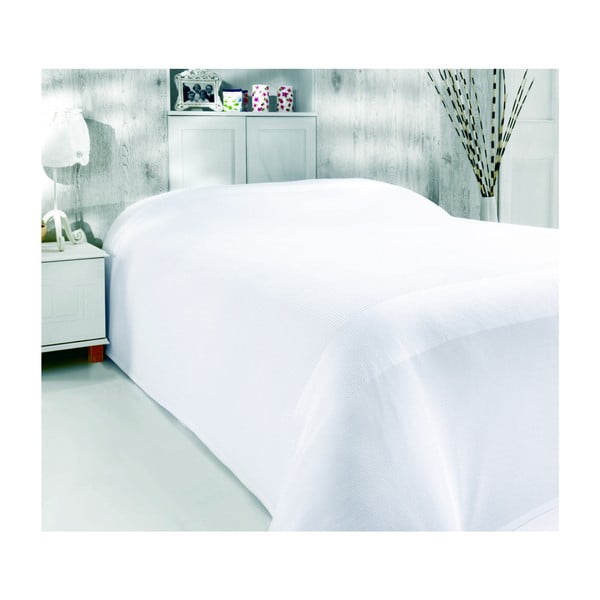 Balts viegls bambusa šķiedras pārklājs uz divguļamās gultas Classic, 200 x 240 cm