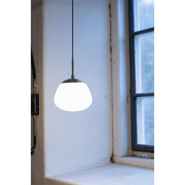 Balta/misiņa krāsas stikla piekaramā lampa ø 18 cm Rise – Markslöjd-image-1