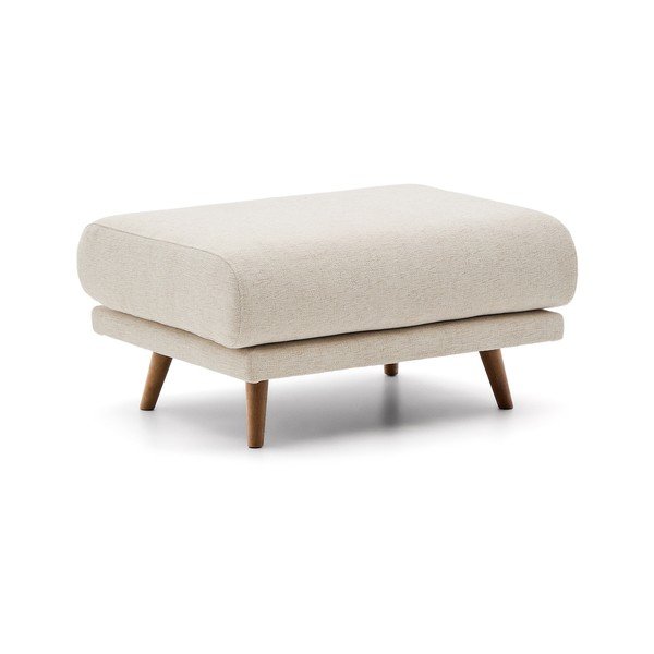 Bēšs kāju soliņš no šenila auduma Karin – Kave Home-image-1