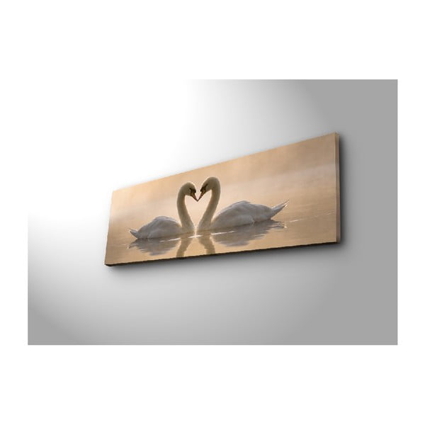 Glezna uz audekla Swan Love, 90 x 30 cm-image-3