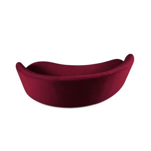 Bordo sarkans samta asimetrisks dīvāns Mazzini Sofas Debbie, labais stūris-image-3