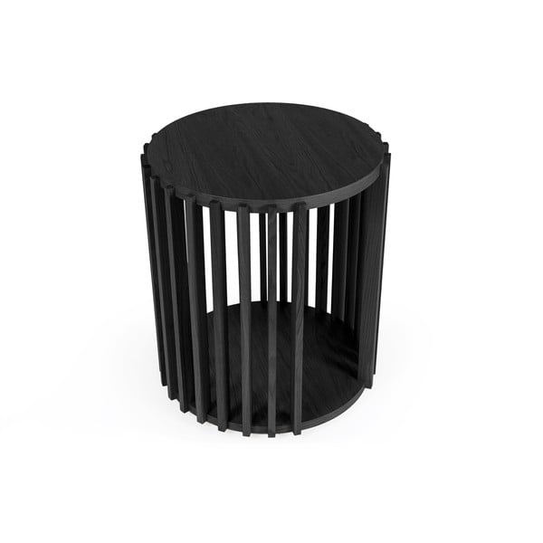 Melns sānu galdiņš Woodman Drum, ø 53 cm-image-3