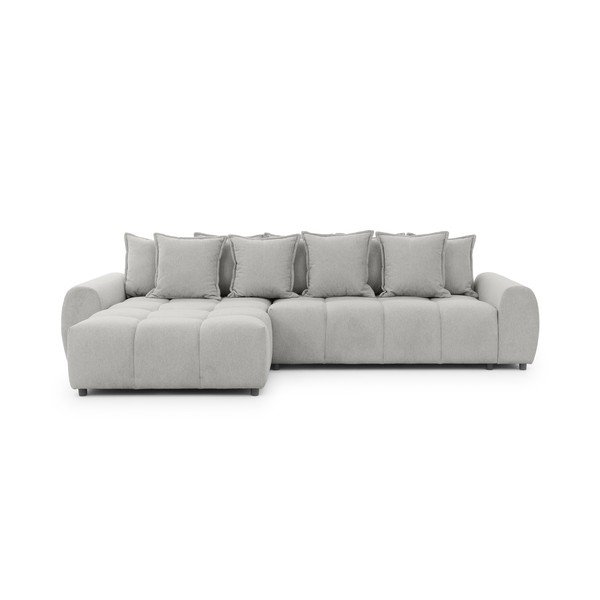 Gaiši pelēks stūra dīvāns (ar kreiso stūri/ar zvilni) Albane  – Ropez