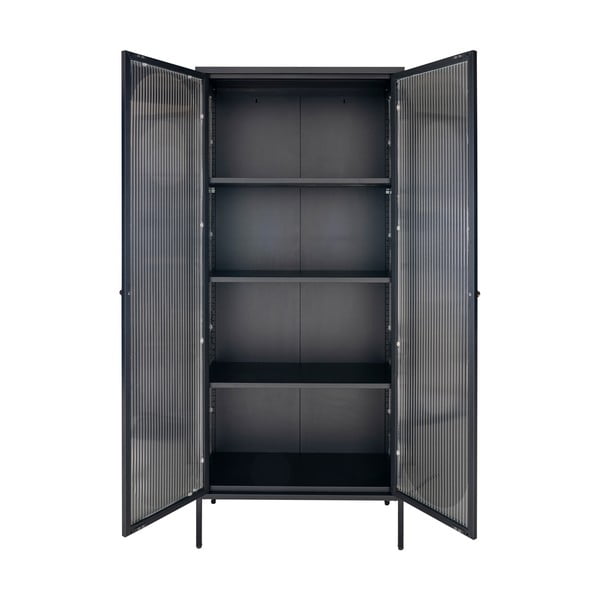 Melna metāla vitrīna 80x180 cm Adelaide – House Nordic-image-2