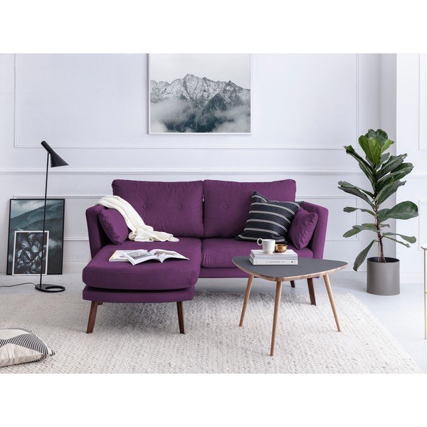 Tumši violets trīsvietīgs dīvāns Mazzini Sofas Elena, ar atpūtas krēslu kreisajā stūrī-image-1
