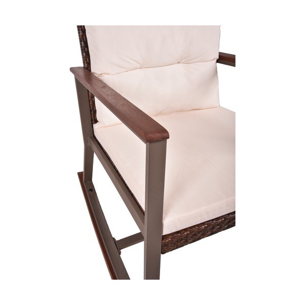 Tumši brūns masīvkoka šūpuļkrēsls ar galdu Sinaloa – Garden Pleasure-image-2