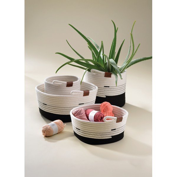 Balts/melns uzglabāšanas grozs Kela Hedda, ø 18 cm-image-1