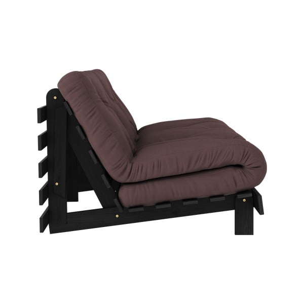 Tumši brūns salokāms dīvāns 160 cm Roots Black Night – Karup Design-image-3