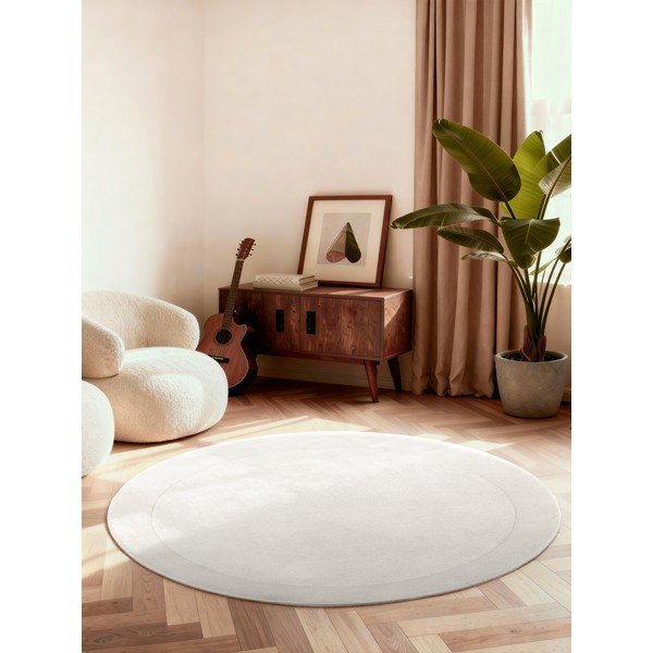 Krēmkrāsas ar rokām darināts apaļš paklājs no vilnas maisījuma ø 150 cm Kivi – Villeroy&Boch-image-2