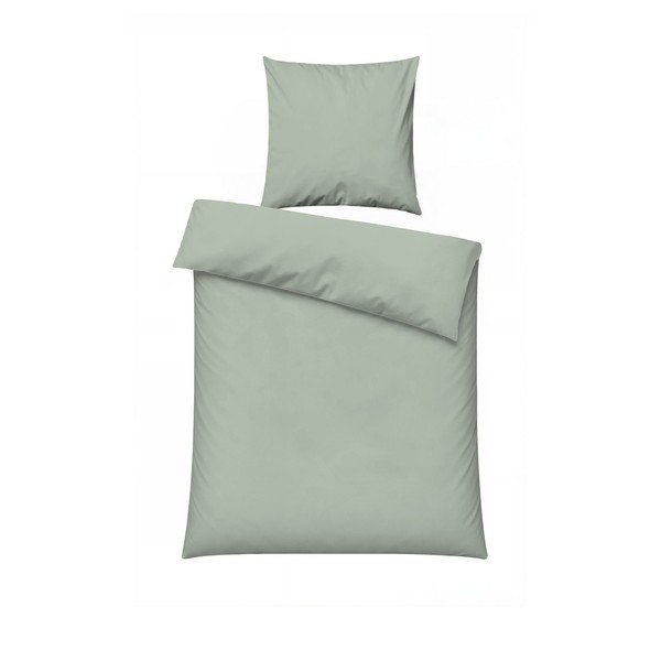 Salvijas zaļa vienguļamā gultas veļa 200x140 cm Plain  – Mijolnir-image-3