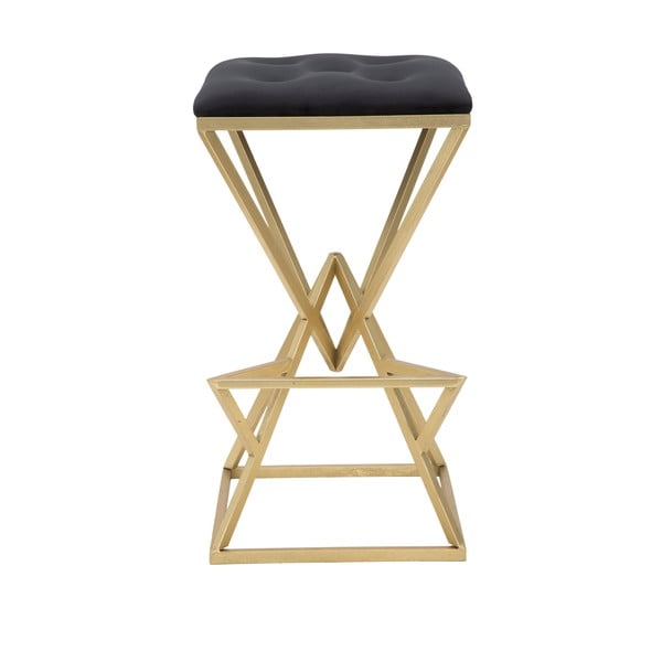 Melns/zelta krāsas samta bāra krēsls 75 cm Piramid – Mauro Ferretti