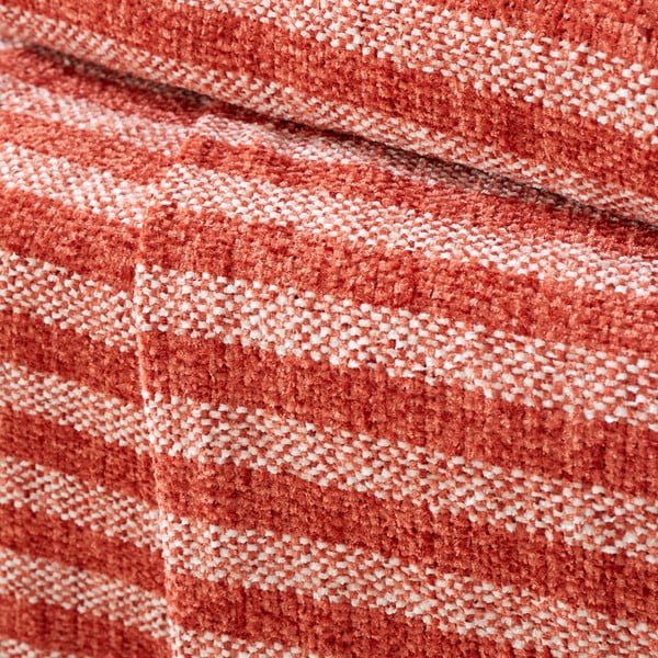 Sarkans/oranžs samta pleds 130x170 cm Stripe Chenille – Catherine Lansfield-image-2