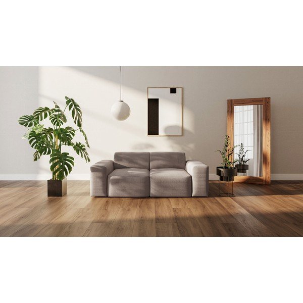 Bēšs velveta dīvāns 205 cm Fluvio – MESONICA-image-1
