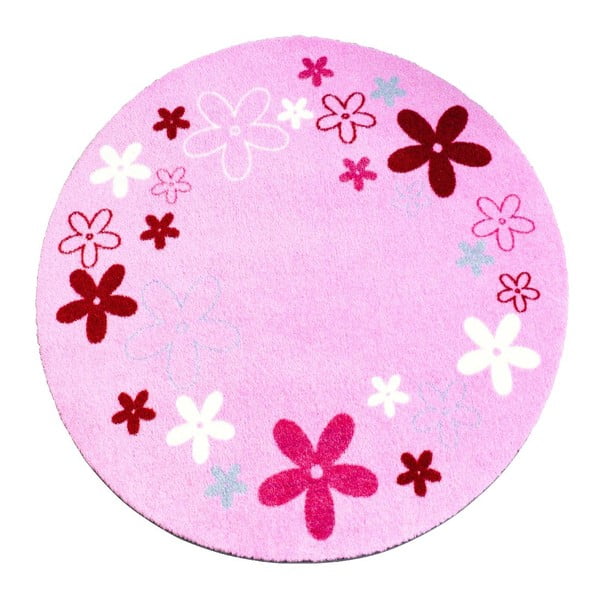 Bērnu rozā paklājs Zala Living Flower, ⌀ 100 cm