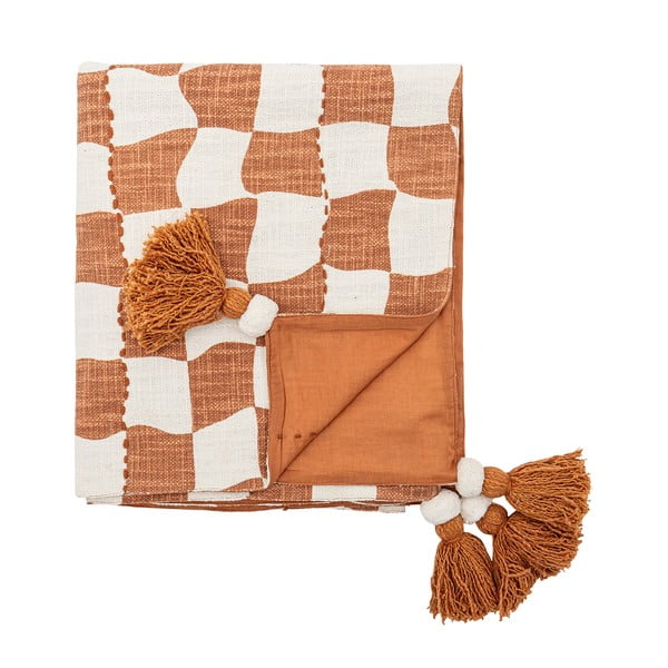 Brūns/bēšs kokvilnas pleds 130x150 cm Chola – Bloomingville-image-4