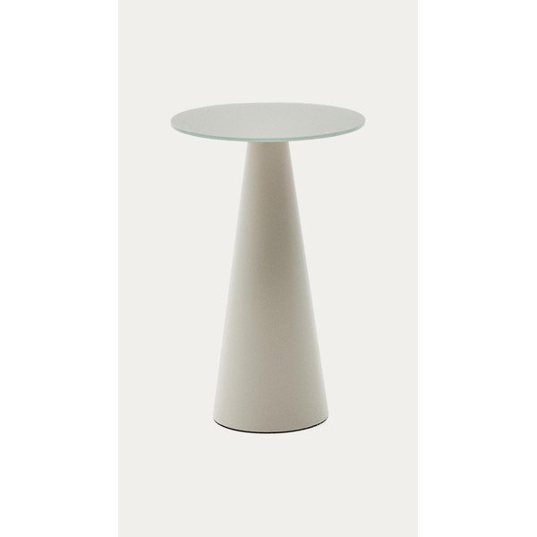 Apaļš sānu galdiņš ar stikla galda virsmu ø 50 cm Wilshire – Kave Home-image-3