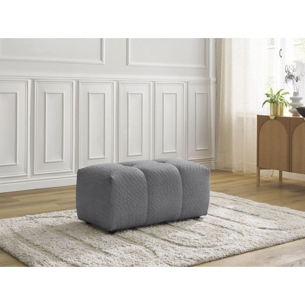 Pelēks kāju soliņš no buklē auduma Roxelane – Bobochic Paris-image-1