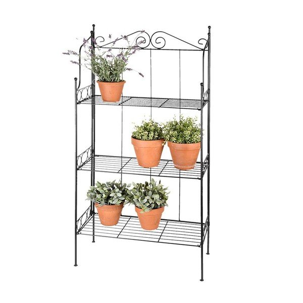 3 līmeņu melns metāla plaukts Esschert Design-image-2