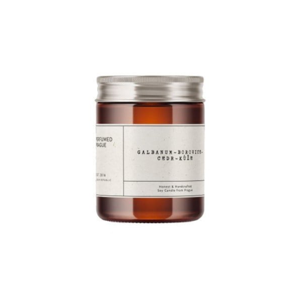 Aromātiskā sojas vaska svece degšanas laiks 40 h #21 Galbanum, Pine, Leather – Perfumed Prague-image-4