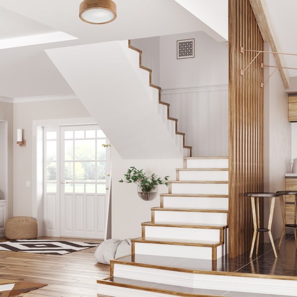 Brūna griestu lampa ar stikla abažūru ø 27 cm Eveline – LAMKUR-image-2