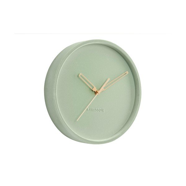 Nefrīta zaļš samta sienas pulkstenis Karlsson Lush, ø 30 cm-image-1