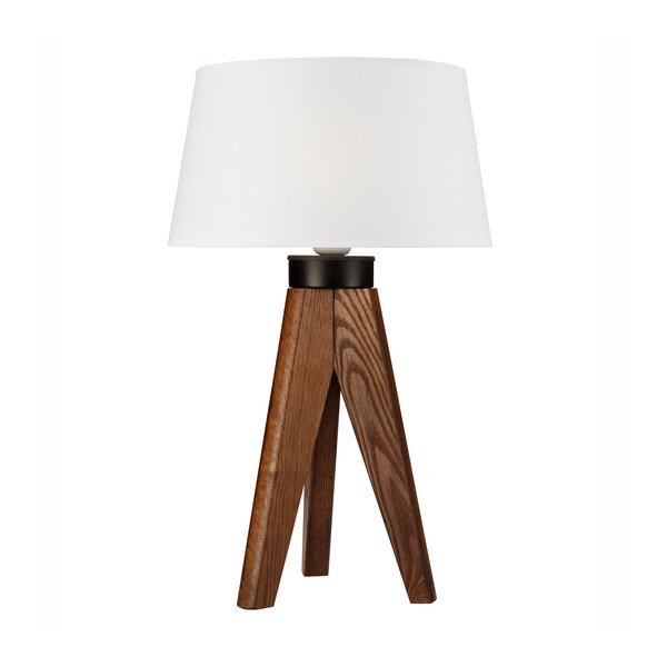 Balta/dabīga toņa galda lampa – LAMKUR