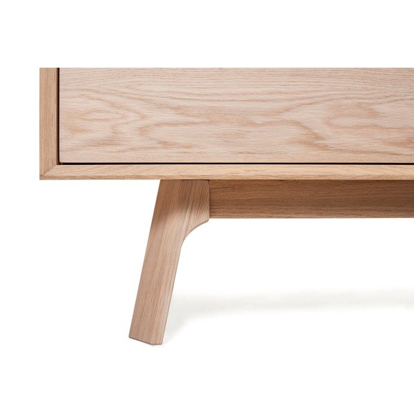 Balta ozolkoka zema kumode ar 3 durvīm Unique Furniture Vivara-image-1