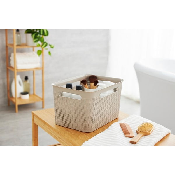Bēšs pārstrādātas plastmasas uzglabāšanas grozs Brisen – Rotho-image-4