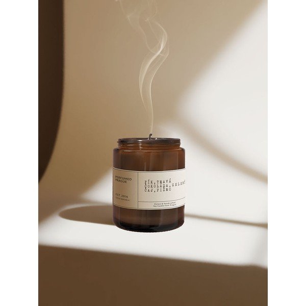 Aromātiskā sojas vaska svece degšanas laiks 40 h #44 Chocolate, Fig, Musk – Perfumed Prague