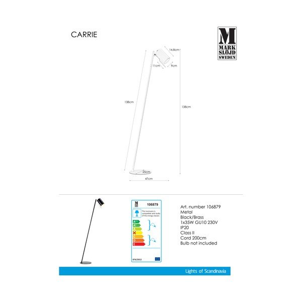 Melna brīvi stāvoša lampa Markslöjd Carrie-image-2