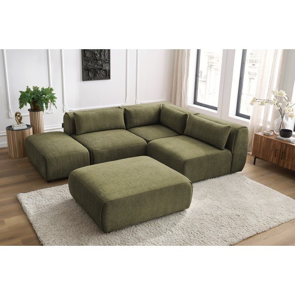 Zaļš stūra dīvāns (maināms stūris) Jeanne – Bobochic Paris-image-1