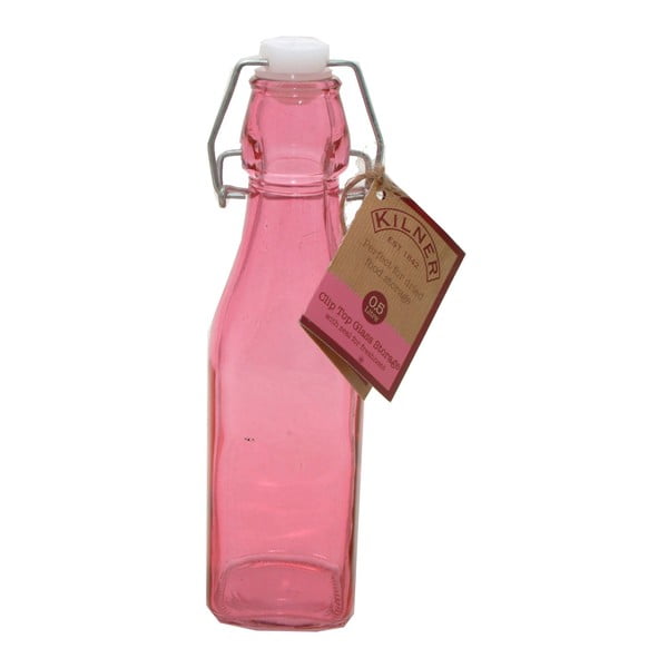 Rozā pudele ar klipu Kilner, 0,25 l