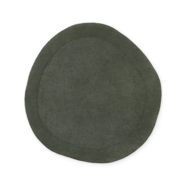 Tumši zaļš ar rokām darināts apaļš paklājs no vilnas maisījuma ø 160 cm Kari Organic – Villeroy&Boch