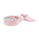 Rozā samta putu rotaļu laukums (4 gab.) augstums 30 cm 225x90 cm Montessori – Meowbaby