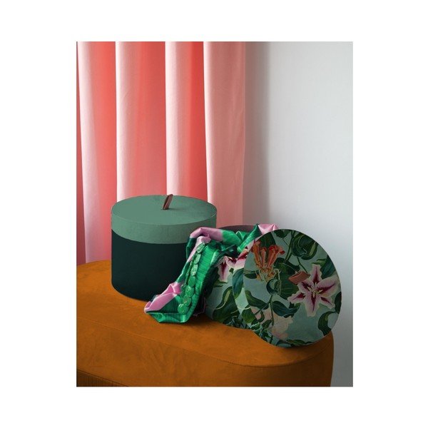 2 samta samta glabāšanas kastu komplekts Velvet Atelier Flowers-image-1
