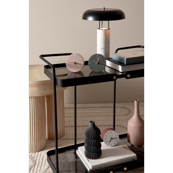 Melnbalta marmora galda lampa ar metāla abažūru (augstums 33 cm) Kaithal – Bizzotto-image-1