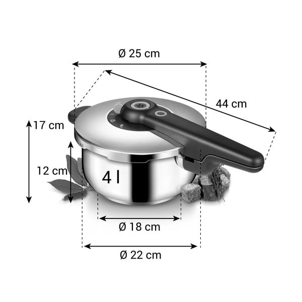 Nerūsējošā tērauda spiediena katls ar vāku indukcijas plītij 4 l SmartClick – Tescoma-image-4
