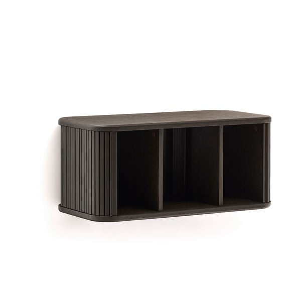 Tumši brūns piekarams skapītis zem izlietnes ar oškoka imitāciju 90x40 cm Mailen – Kave Home-image-4