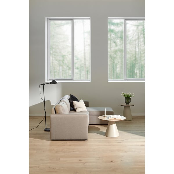 Krēmkrāsas/dabīga toņa apaļš žurnālgaldiņš ar ozolkoka imitācijas galda virsmu ø 45 cm Soli – Actona-image-1