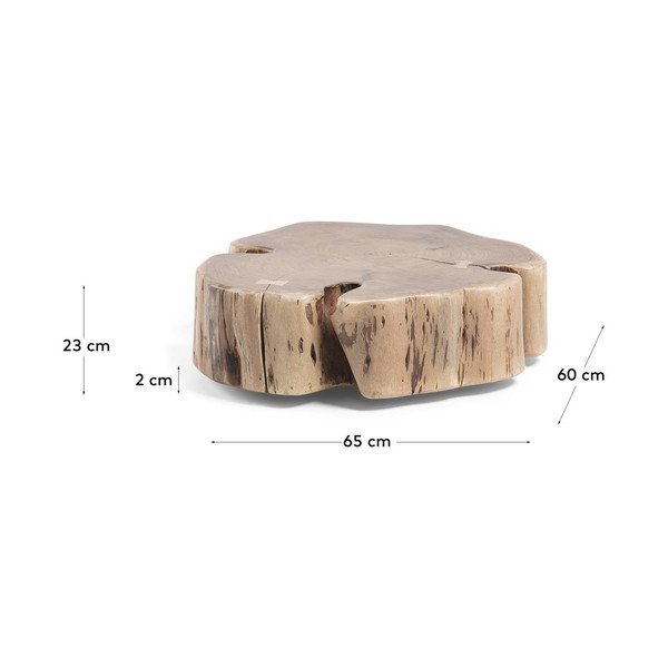 Dabīga toņa akācijas masīvkoka apaļš žurnālgaldiņš 60x65 cm Essi – Kave Home-image-3